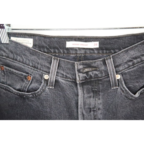 Levi’s wedgy slim straight leg butterfly black denim jeans size 28 - Picture 3 of 7